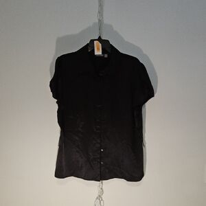 Black Textured Button-Up Shirt (1182)